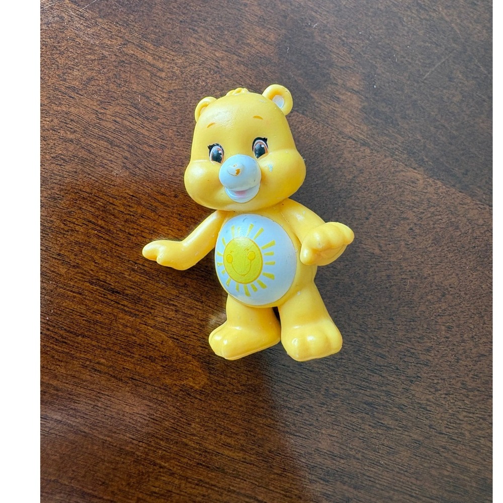 Vintage Care Bears Funshine Bear Mini PVC Figurine Collectibles Retro Toys